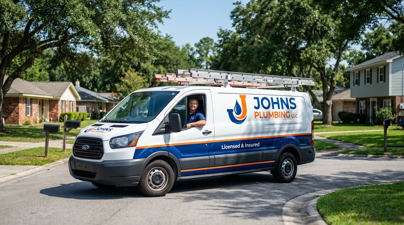 Johns Plumbing LLC service van in Belhaven, NC